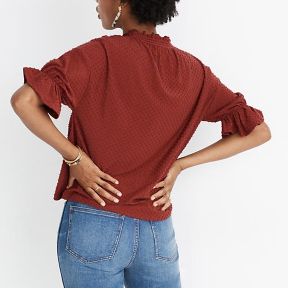 Madewell Texture & Thread Clipdot Ruffle Top - Picture 3 of 3